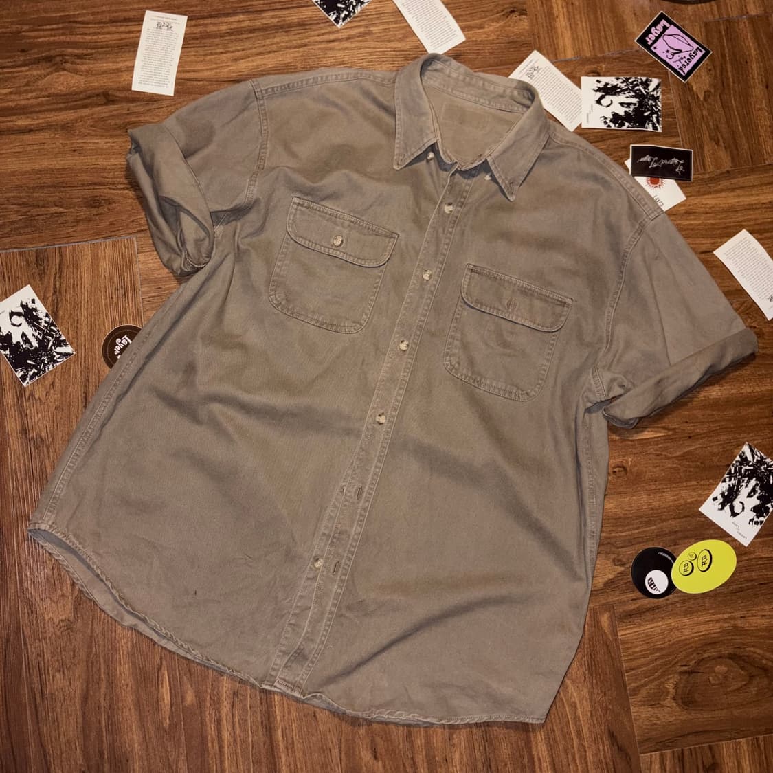 Vintage moleskin half beige shirt xl 상품이미지2