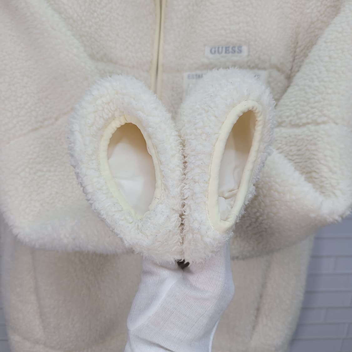 게스 뽀글이 스탠넥 후리스 집업 자켓 남여공용 M 사이즈 상품이미지7