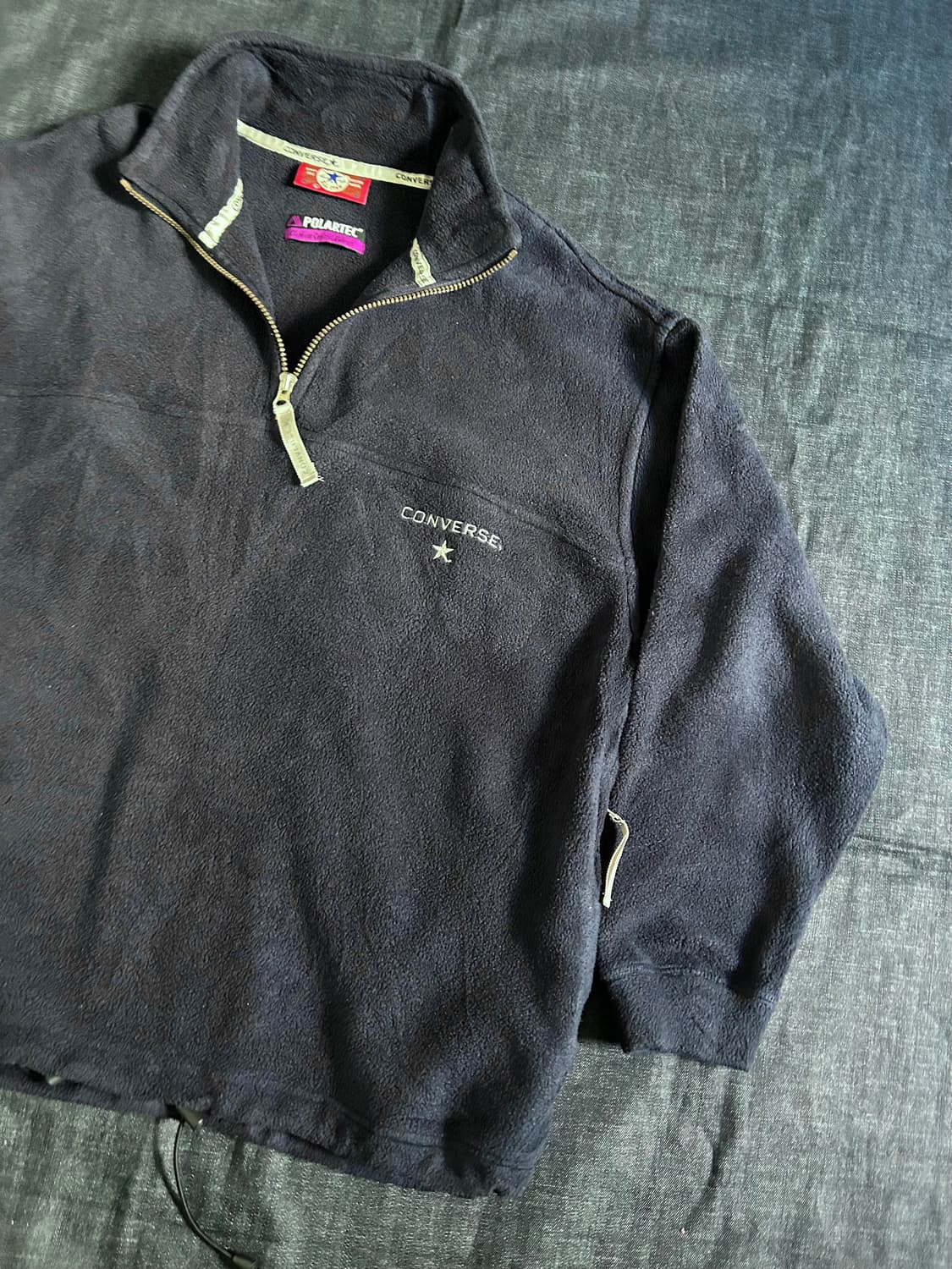 90s 컨버스 폴라텍 하프집 풀오버 플리스 상품이미지3