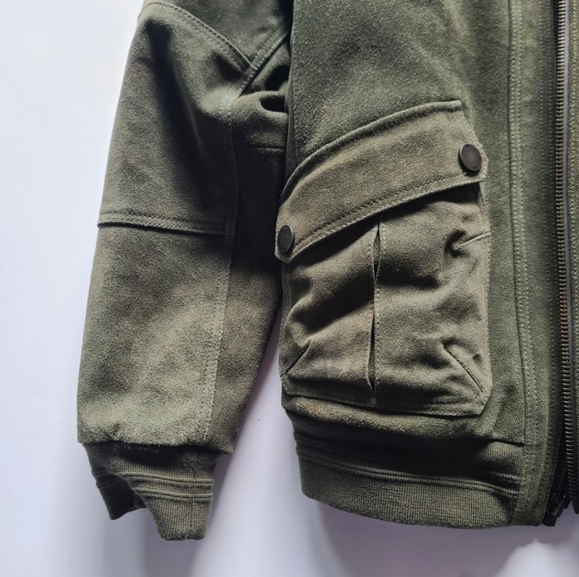 Tommy Hilfiger Olive Leather Jacket 상품이미지4