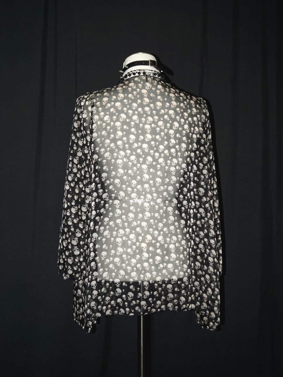 skull graphic see-through cardigan  상품이미지9