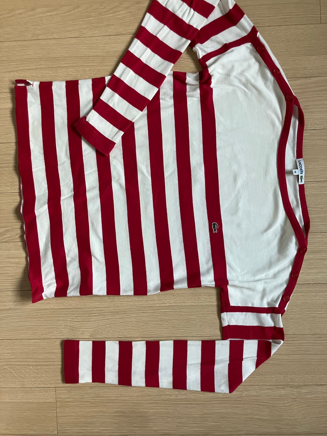 라코스테 스트라이프 면티 상품이미지1