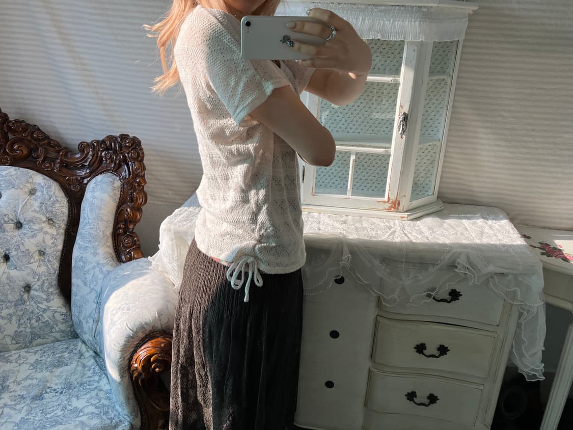 빈티지 하구미 레이어드 블라우스 상품이미지5