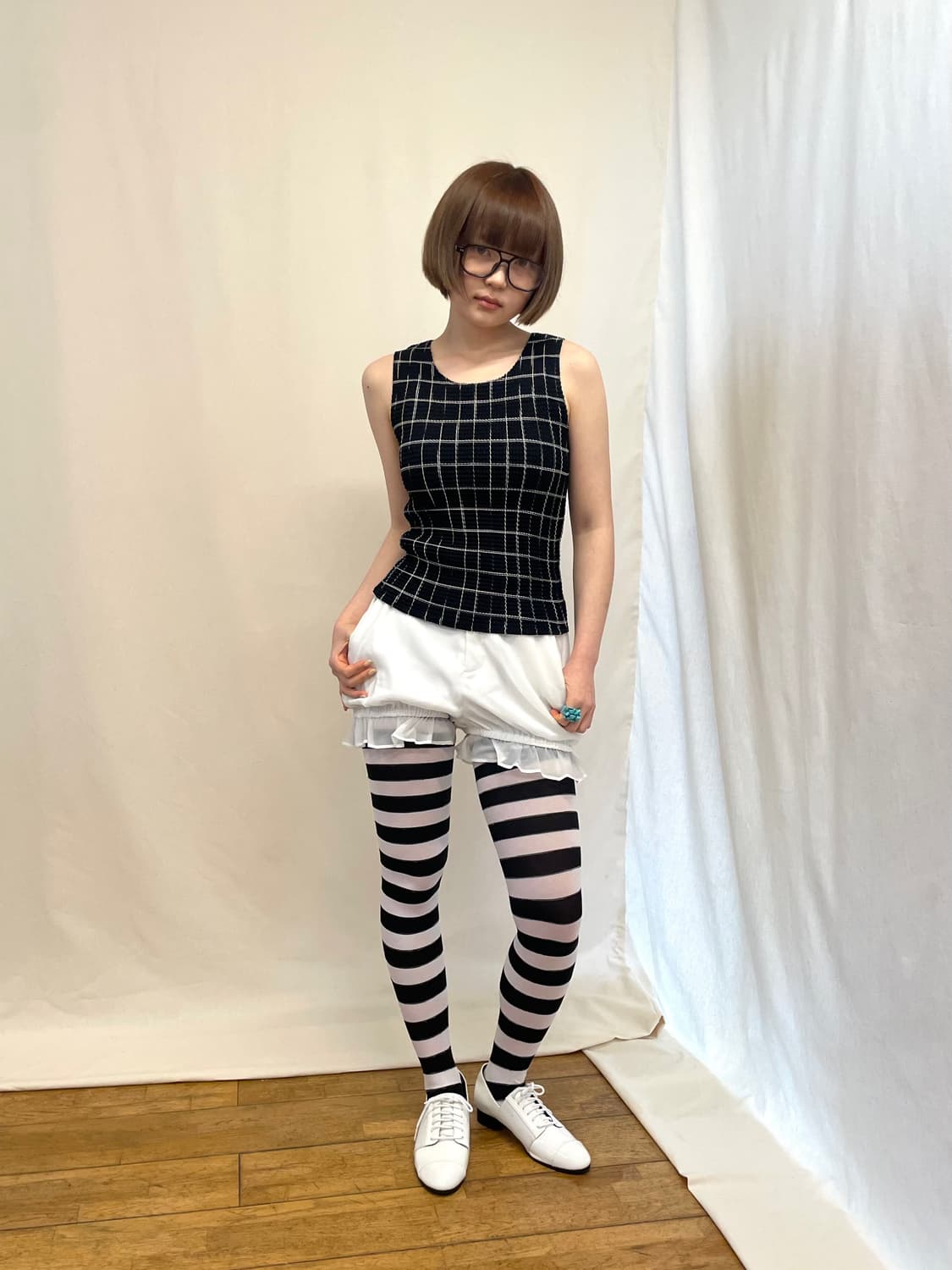 check pleats sleeveless 상품이미지4