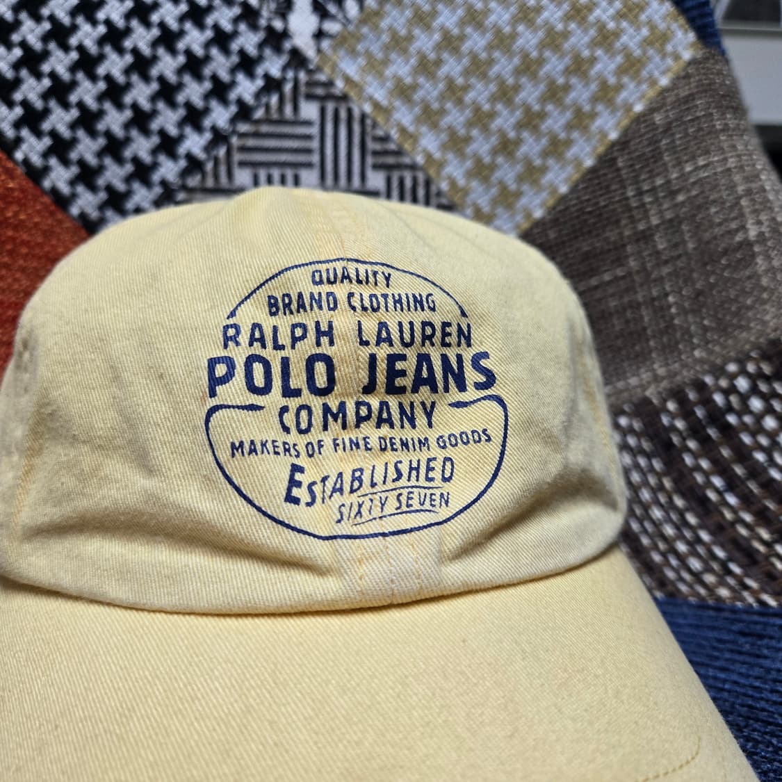 OS 폴로랄프로렌 폴로진스 90s 프린팅 스펠아웃 볼캡 옐로우 상품이미지5