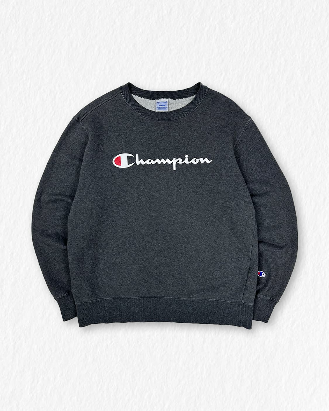 챔피언 로고 맨투맨 차콜 상품이미지1