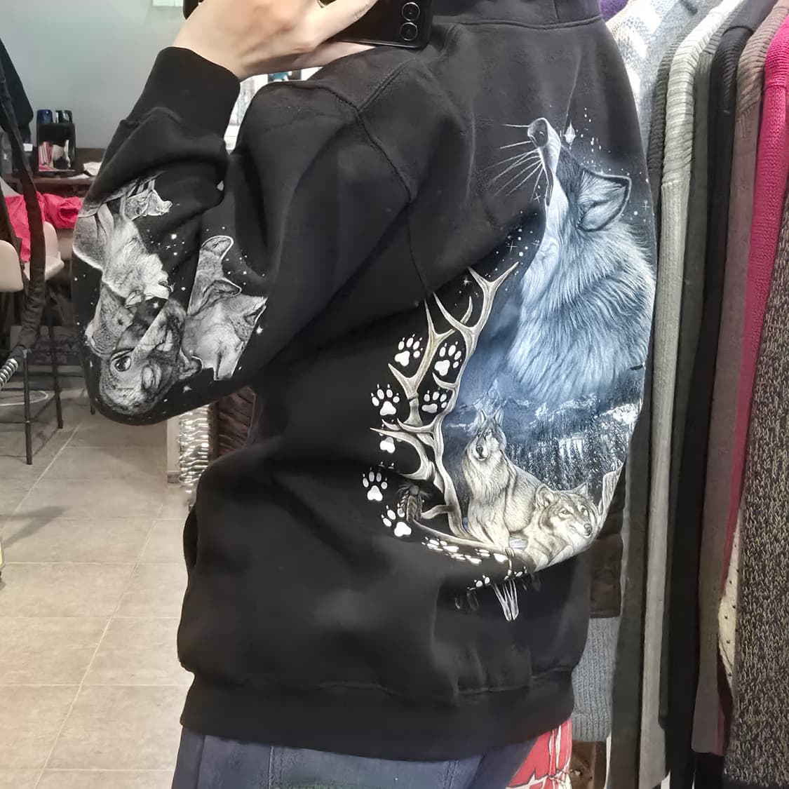 [NO.9] 락 이글 늑대 기모 후드집업 상품이미지4