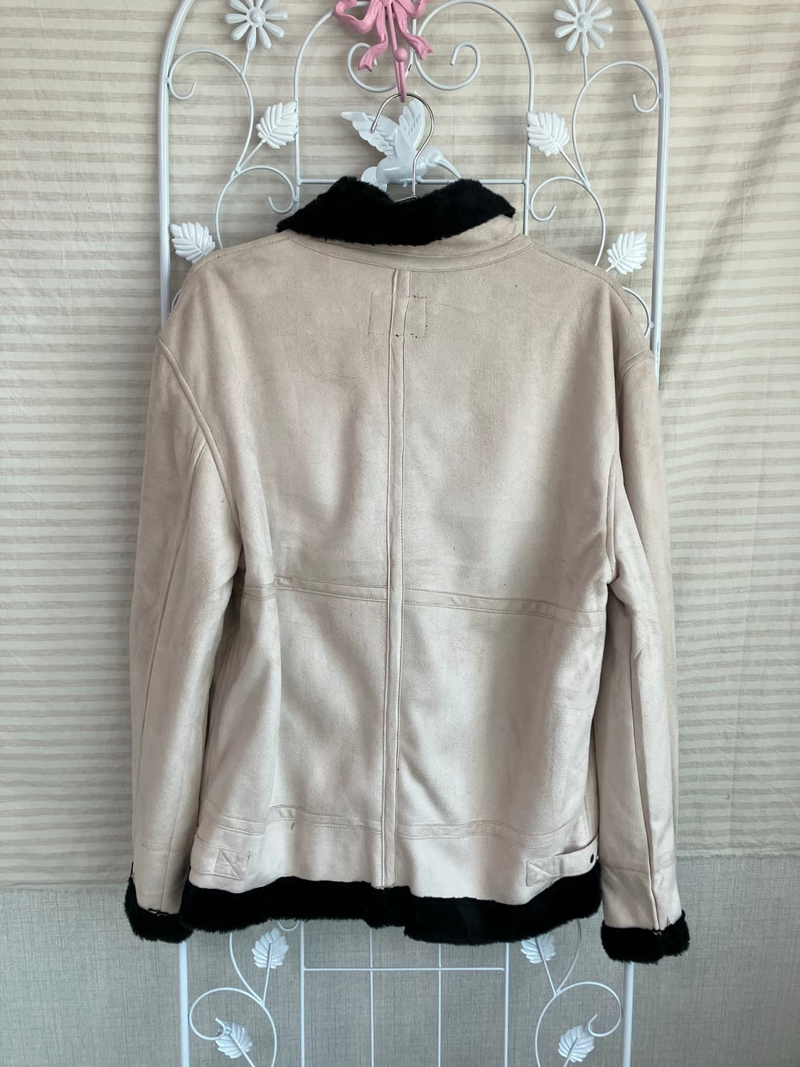 빈티지 아이보리 퍼 무스탕 y2k 스트릿 갸루 펑키 일본빈티지W-541  상품이미지2