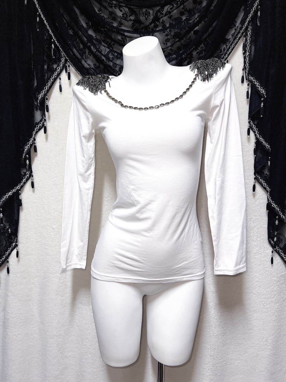 오네갸루 금장 은장 견장 롱슬리브 펑크 y2k 섹시 헤이세이 시부야 핀터 상품이미지7