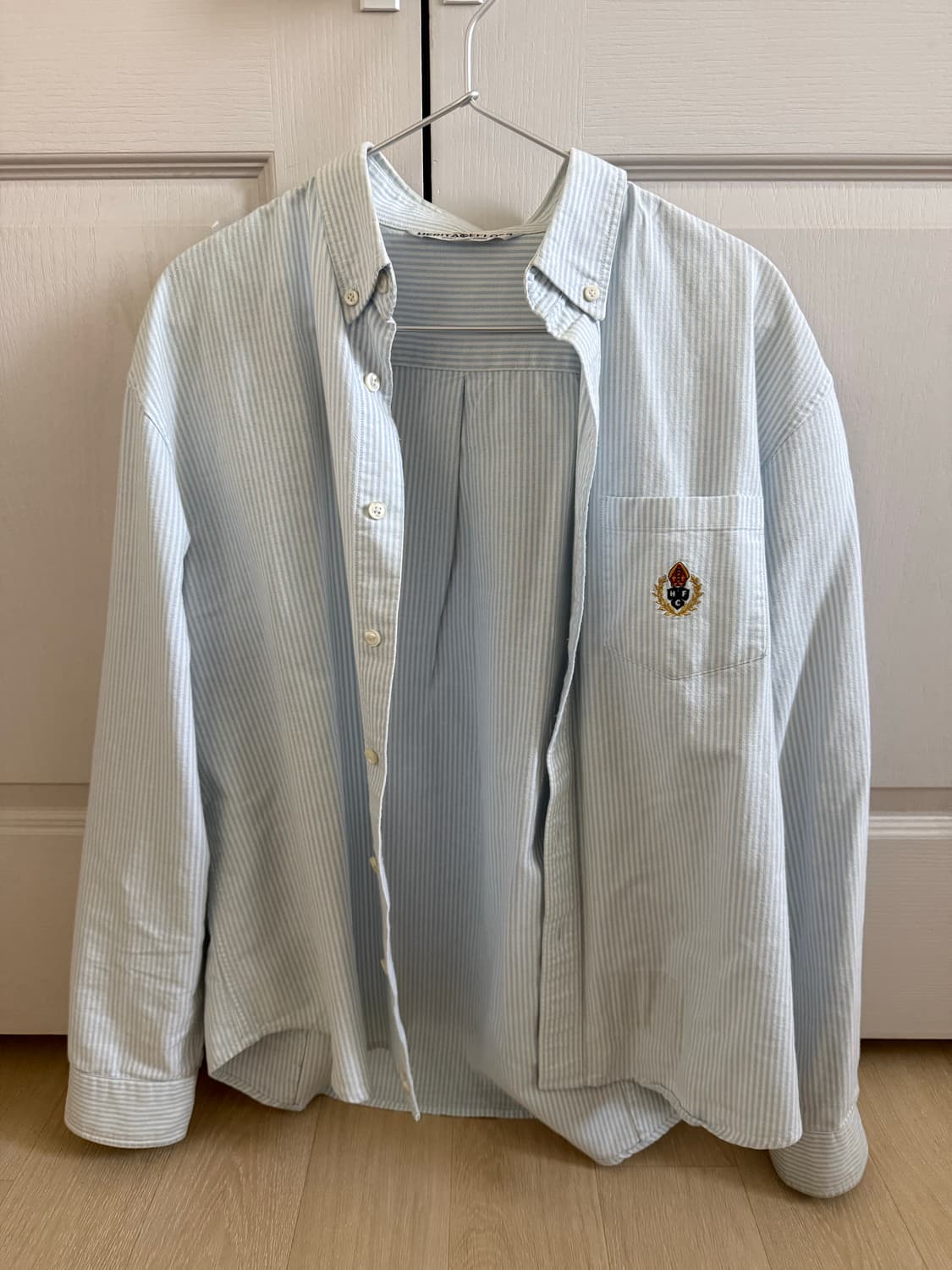 헤리티지플로스 옥스포드셔츠 sky stripe S사이즈 상품이미지2
