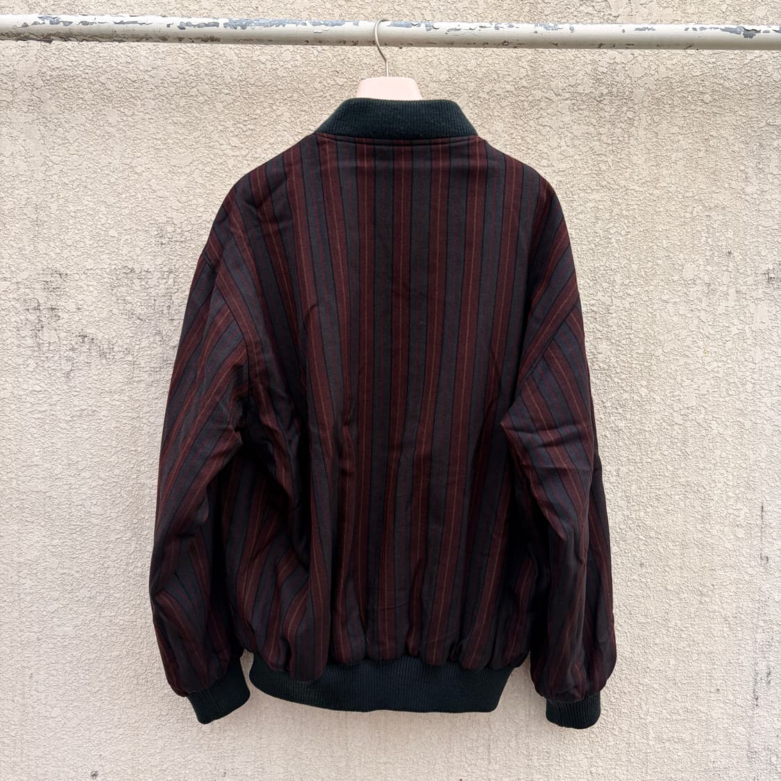 라코스테 90s 올드스쿨 버건디 리버시블 블루종 자켓(100) 상품이미지2