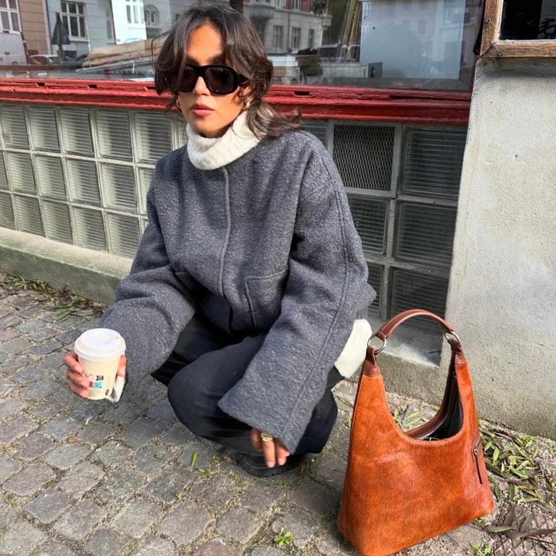 SILFEN lola 브라운 헤어 레더백 상품이미지3