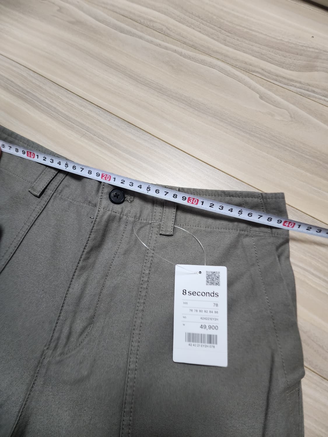 에잇세컨즈코튼퍼티그팬츠카키 상품이미지5