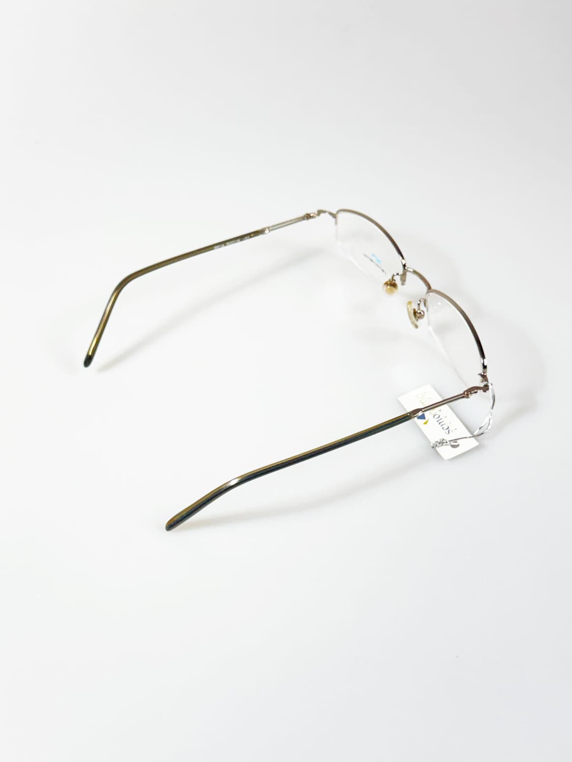 SEMONEMO 다크 실버 반무테 스퀘어 메탈 빈티지 안경 상품이미지4