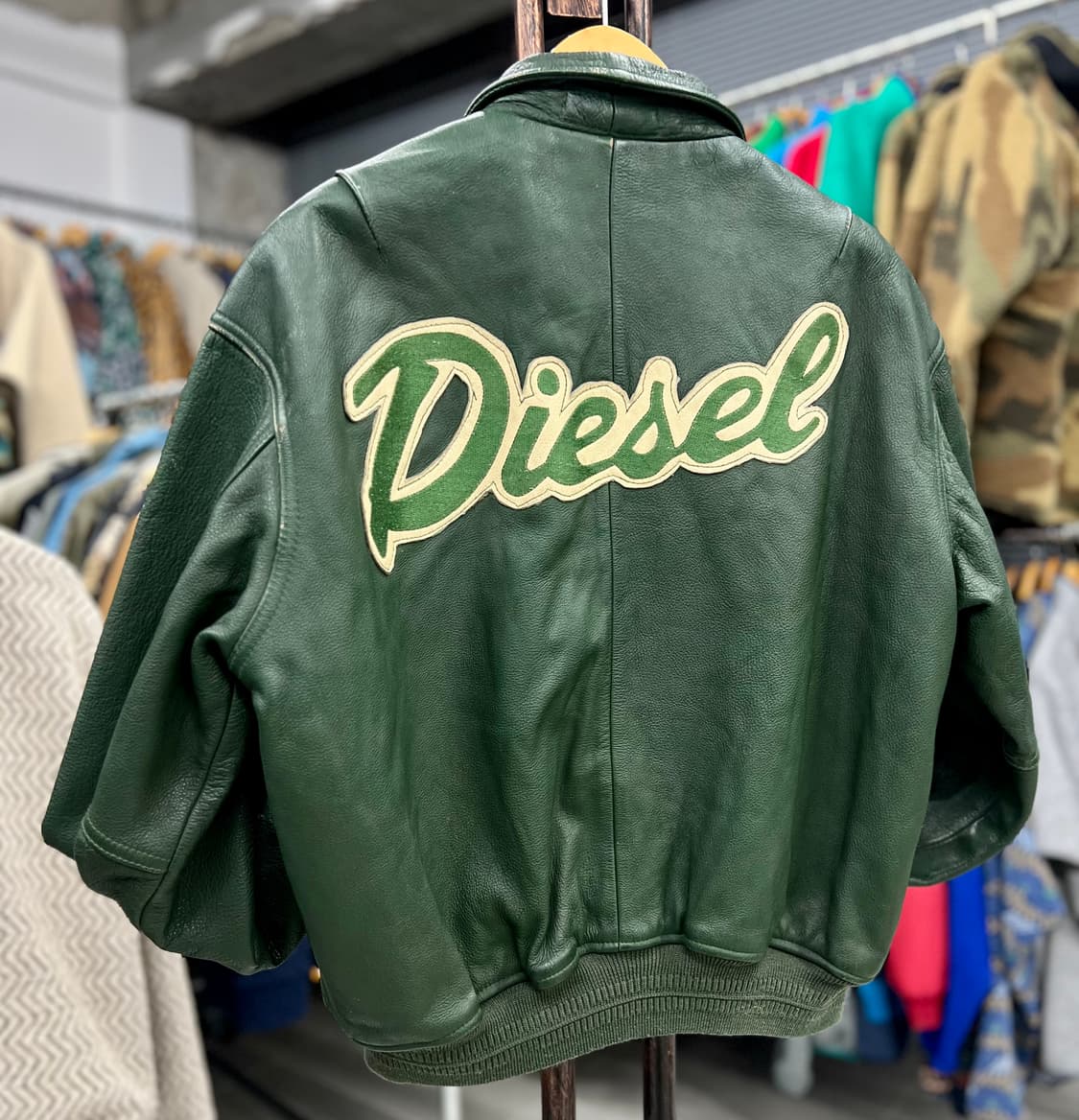 디젤(Diesel)  90년대 빈티지 레더 바시티 자켓 상품이미지2