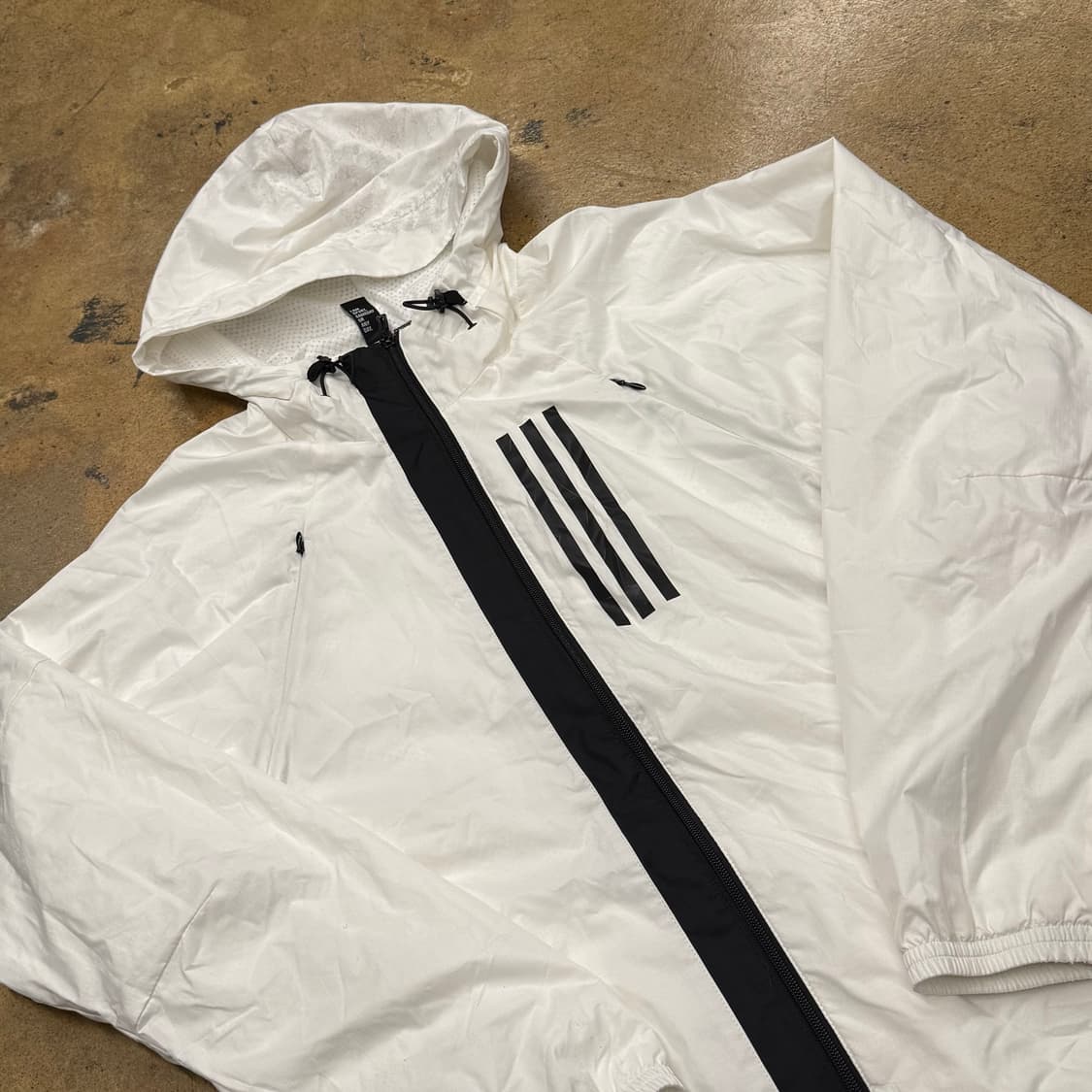 [정품/XL] 아디다스 화이트 바람막이 후드 자켓 b15 상품이미지1