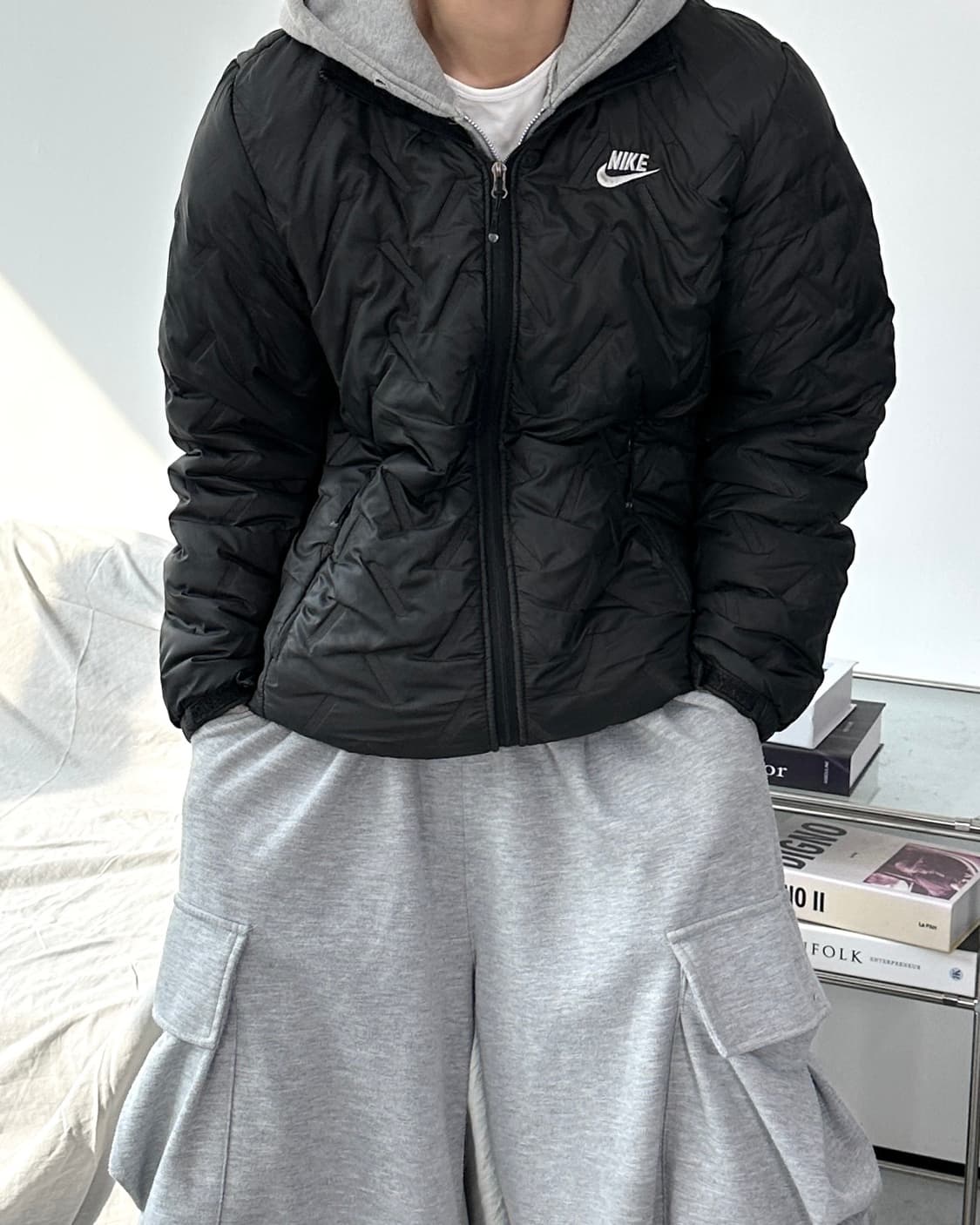 나이키 스우시 퀄팅 경량패딩 L 상품이미지1