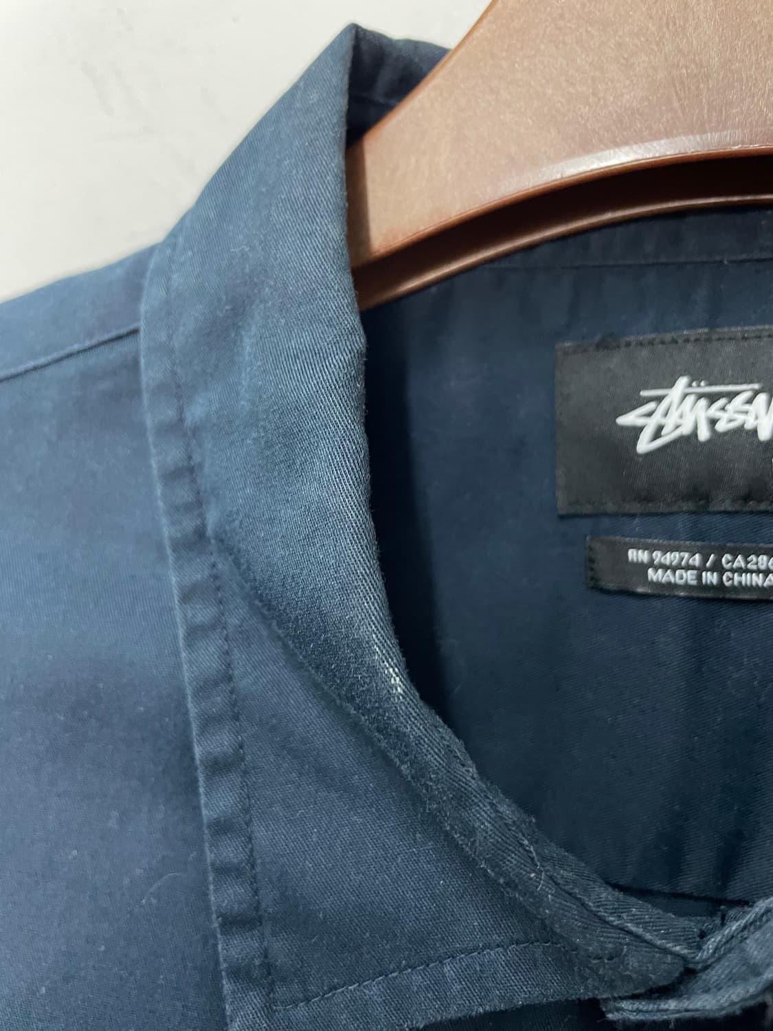 스투시 로고 프린팅 네이비 반팔 셔츠 H2558 상품이미지7