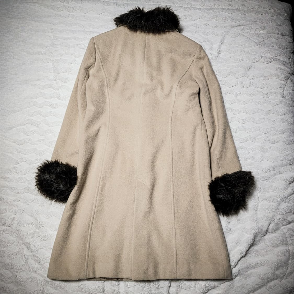 ​00s INDIVI Fur Collar & Cuff Long Coat 상품이미지3