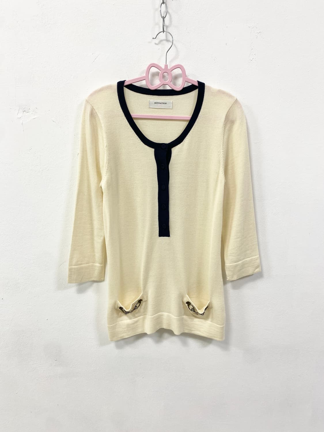 [ESTNATION] 로걀 아이보리 버클 니트 상품이미지5