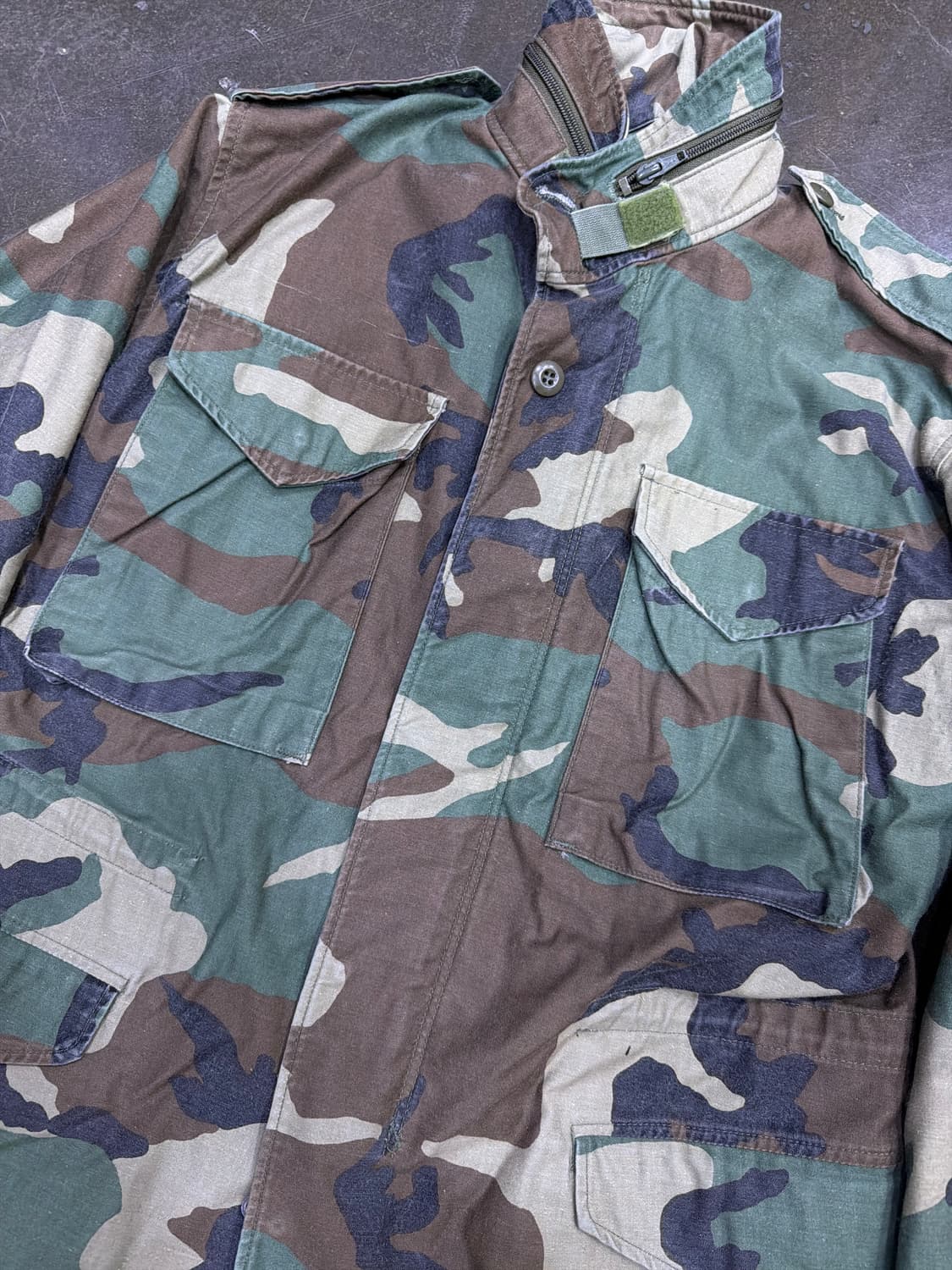 오리지널 M65 우드랜드 밀리터리 카모 필드자켓 야상 S 레귤러 상품이미지4