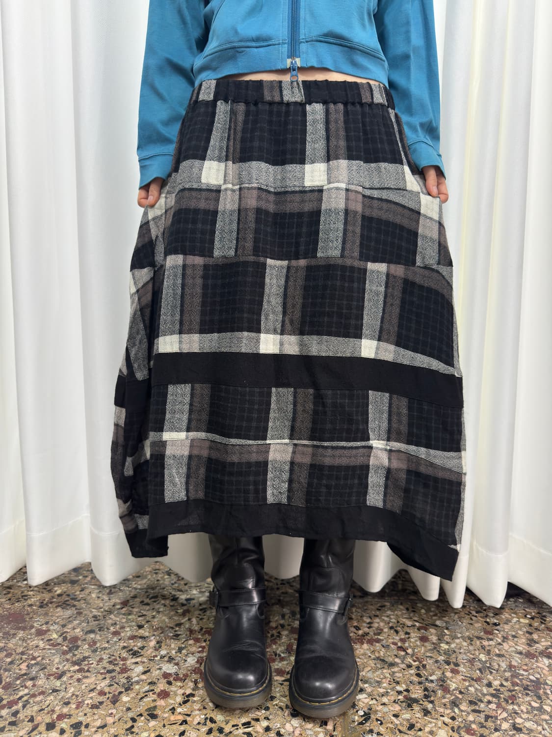 puff check skirt 상품이미지3