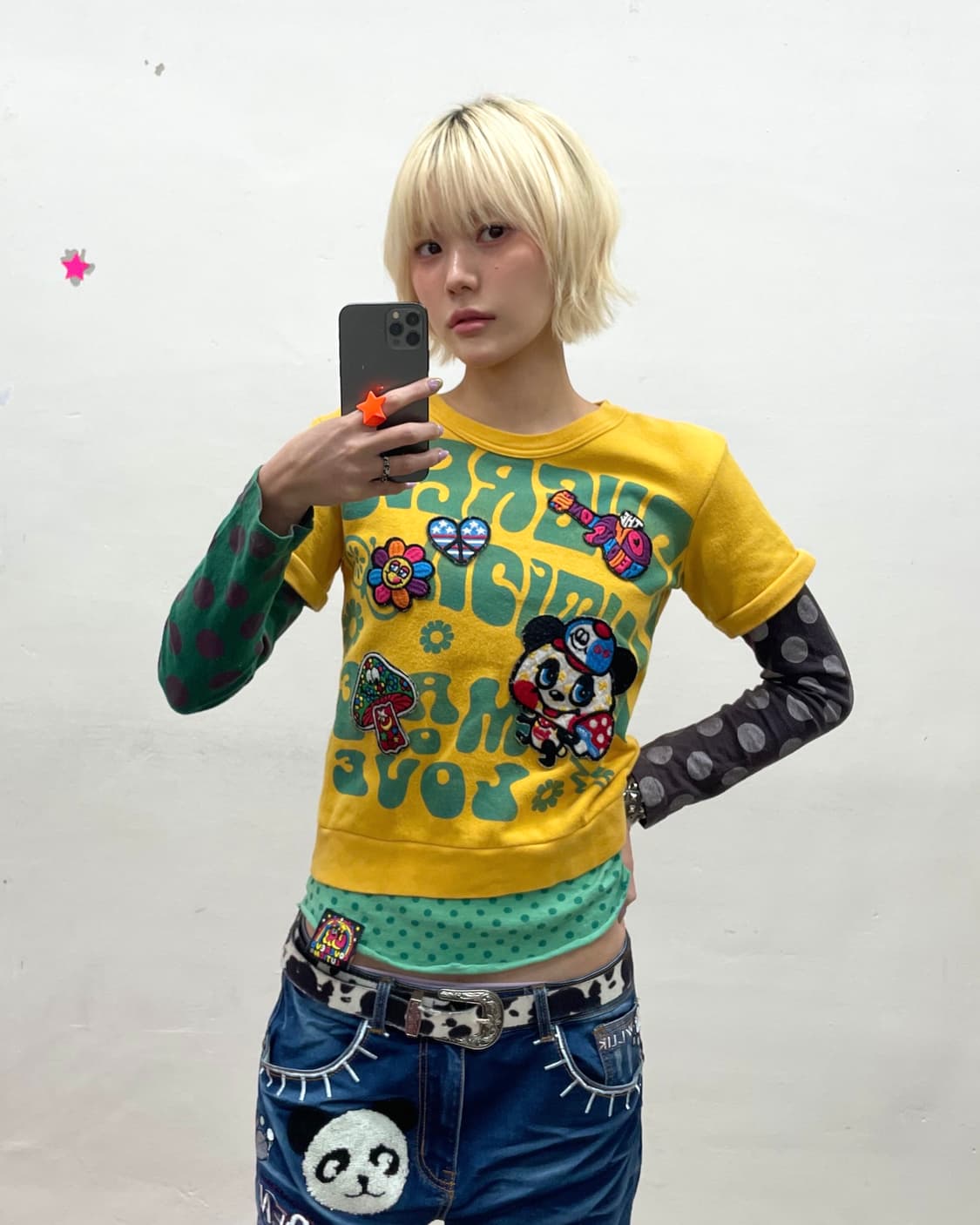 Love Multi-Dot Panda Layered Long Sleeve 상품이미지2