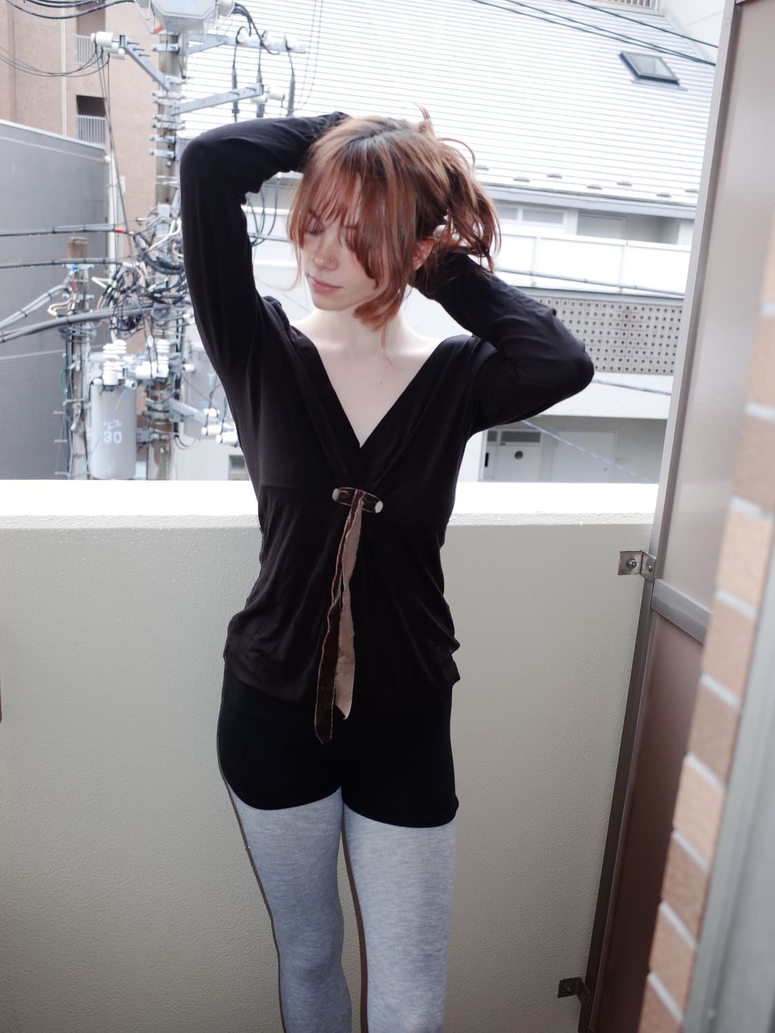 막스마라 딥 브이넥 리본 타이 탑 상품이미지3