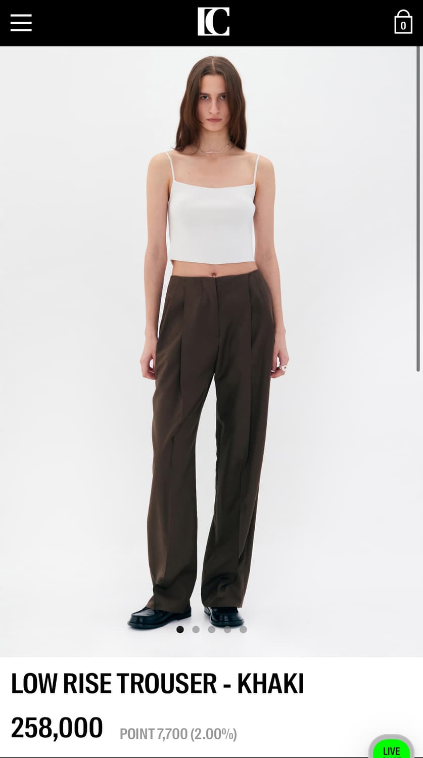 low rise trouser - khaki 상품이미지4