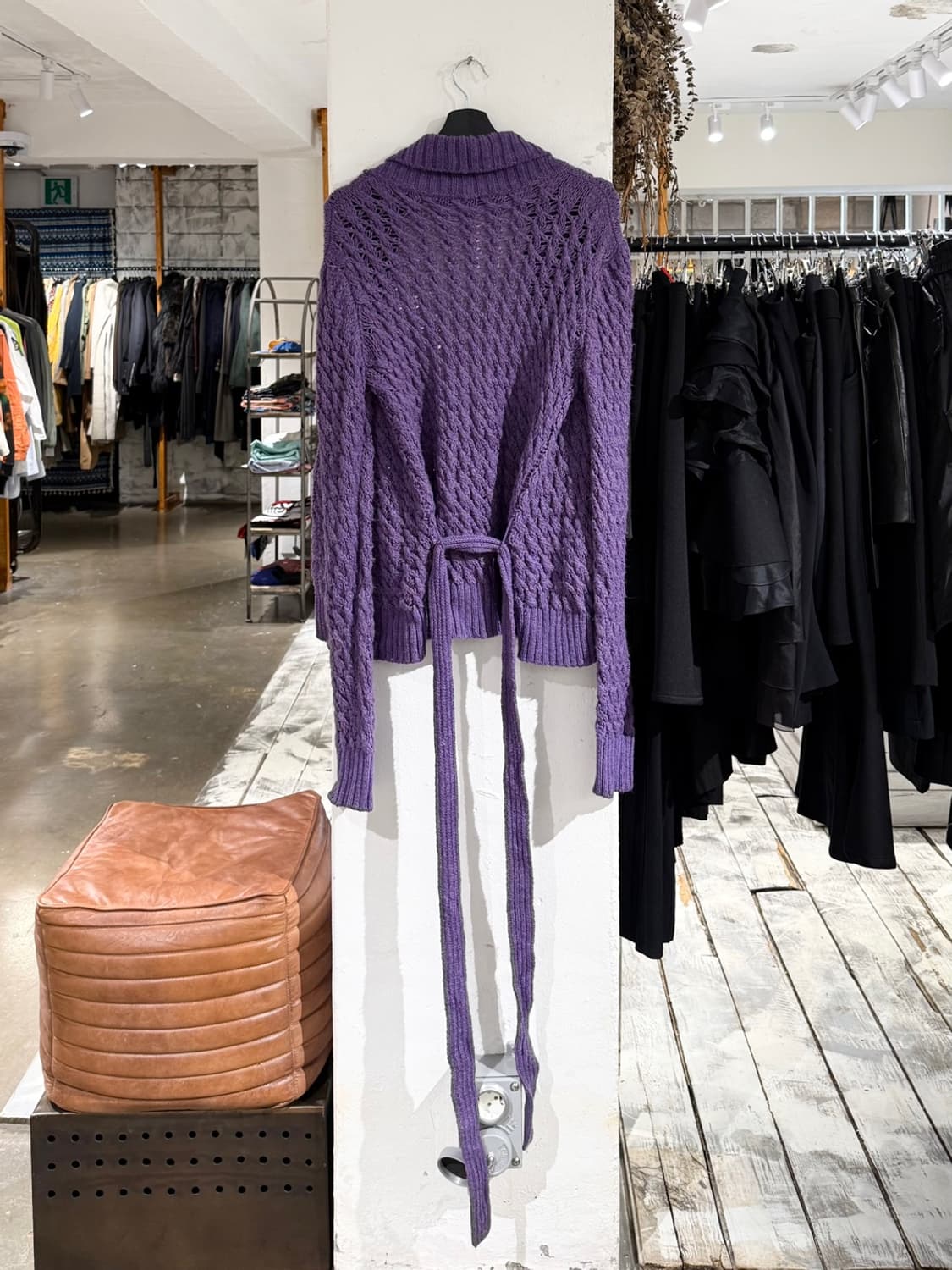 막스앤코 퍼플 니트 웨이스트 스트랩 가디건 상품이미지7