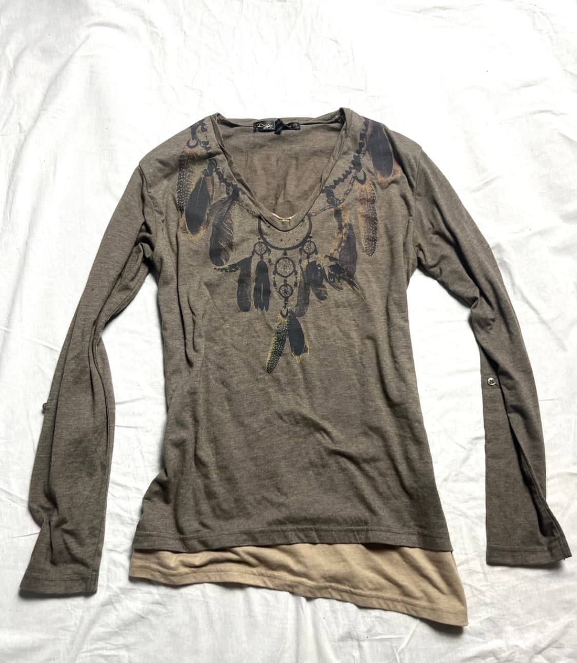 Vkei mood feather print long sleeve 상품이미지1