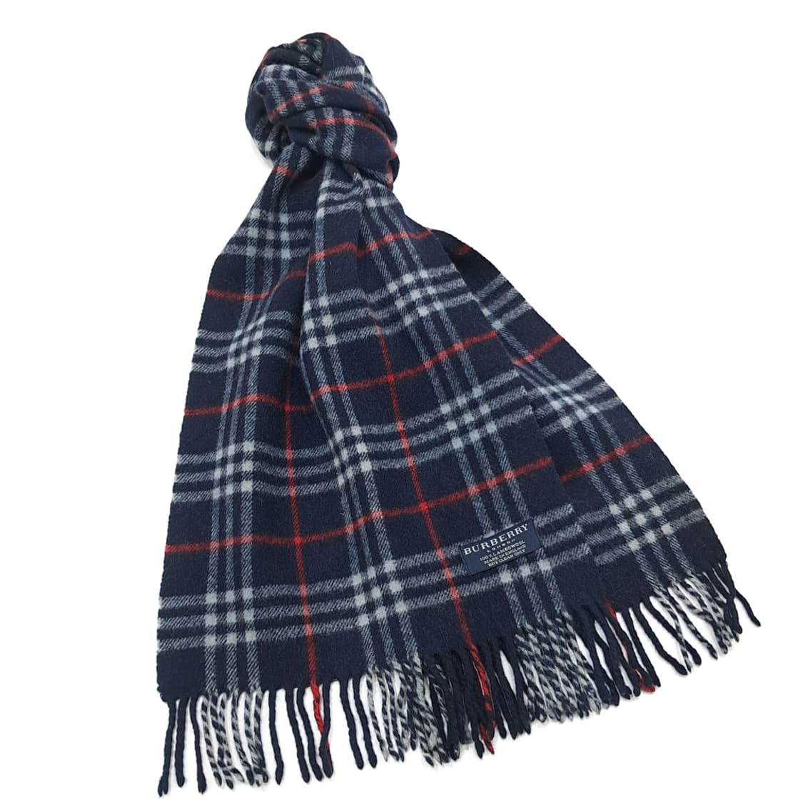 MX219 버버리 네이비 노바체크 램스울 목도리 머플러 상품이미지2