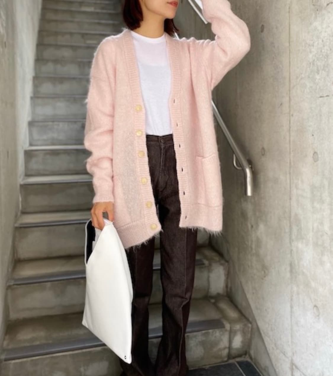 오라리 모헤어 핑크 가디건 상품이미지5