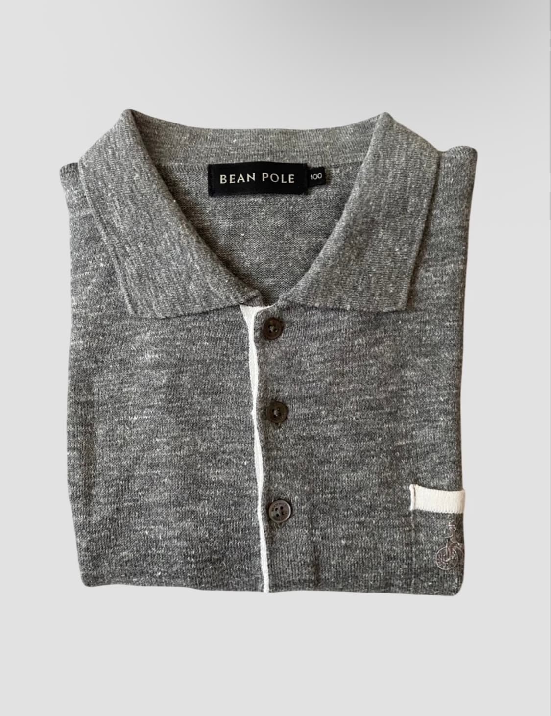 [빈폴(BEAN POLE)]남성 반팔 칼라넥 니트 (그레이/100) 상품이미지1