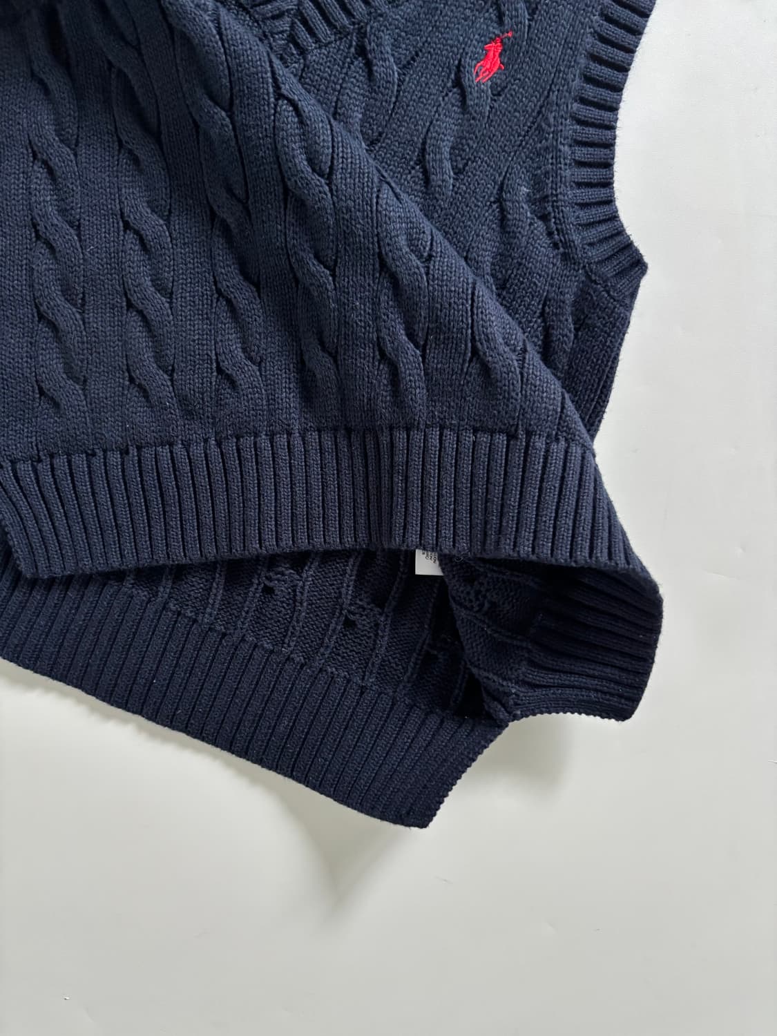 Polo 폴로 랄프로렌 QR신형 우먼라인 네이비 케이블 니트 베스트 상품이미지5