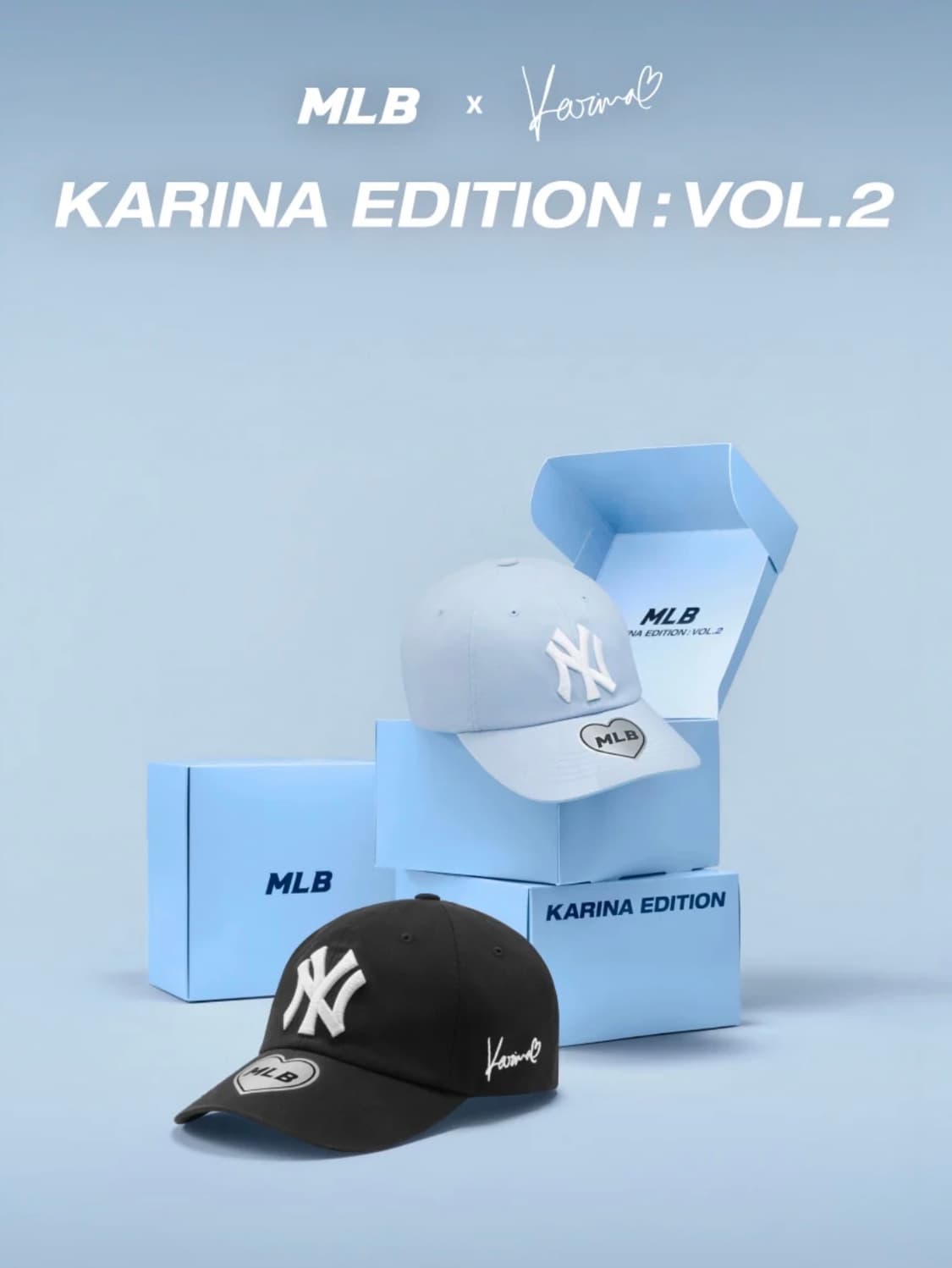 MLB 카리나 엠엘비 시그니처 언스트럭쳐 볼캡 블랙 상품이미지1