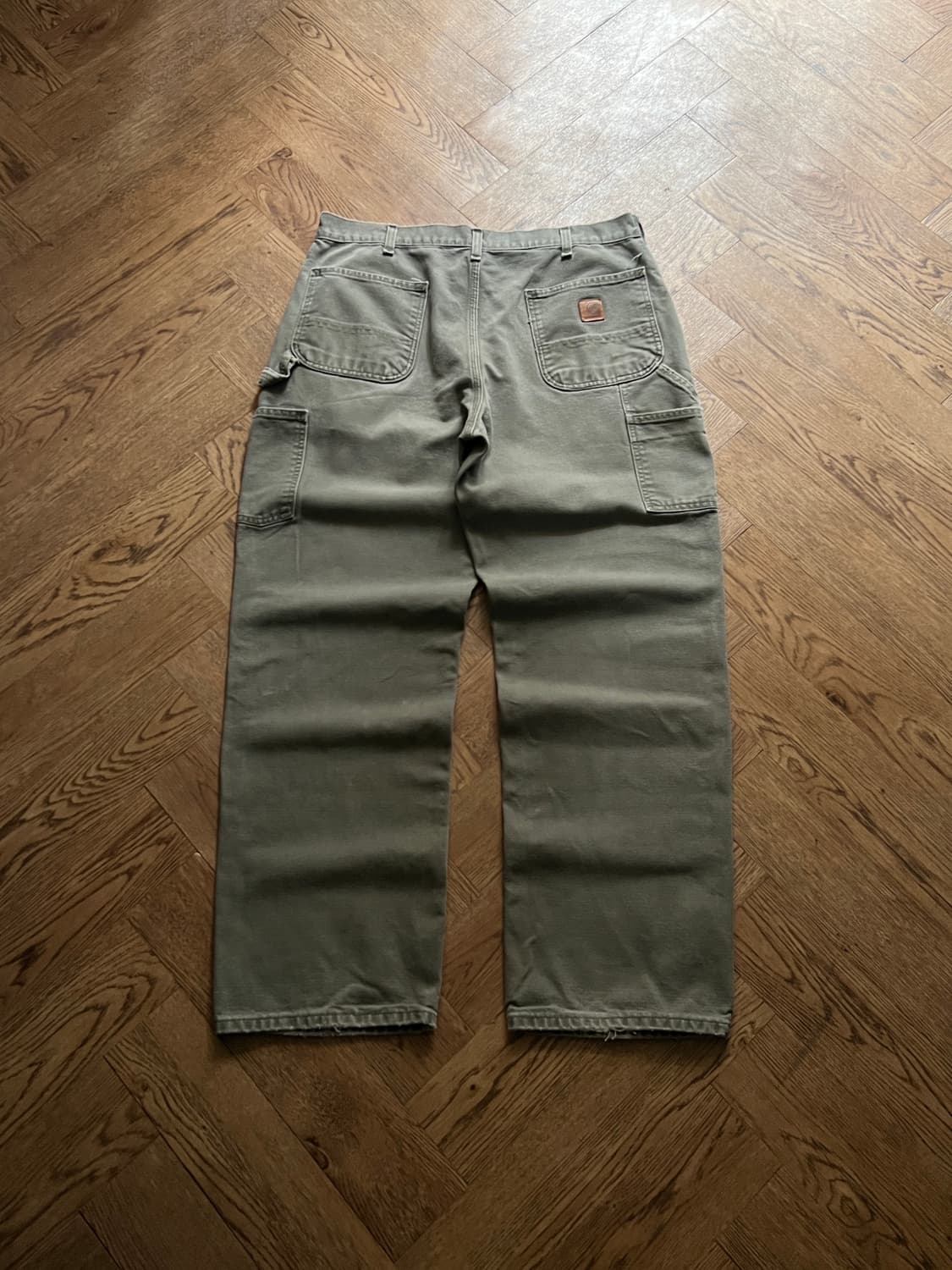 [36]칼하트 USA 빈티지 데미지 모스그린 카펜터 워크 팬츠 M2 상품이미지2