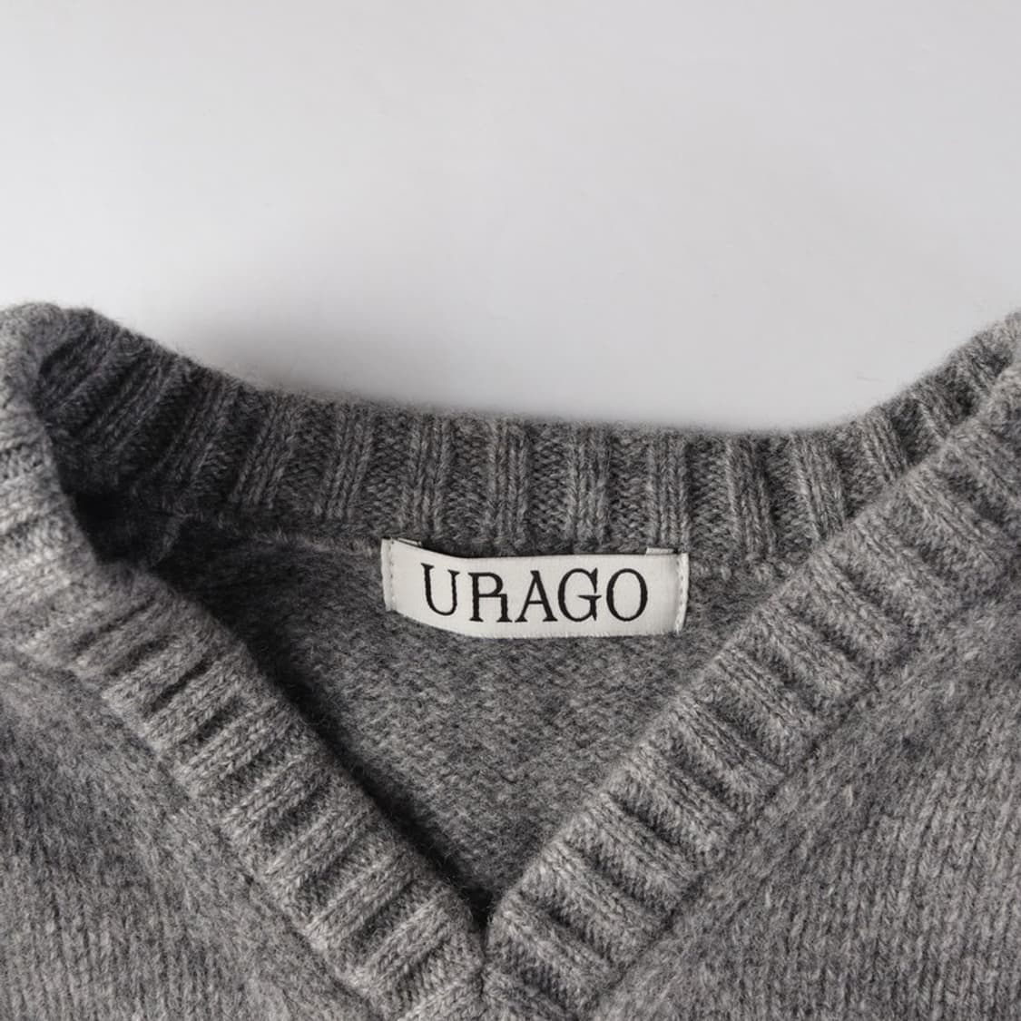 URAGO 퓨어 울 100 그레이 니트 F 상품이미지5