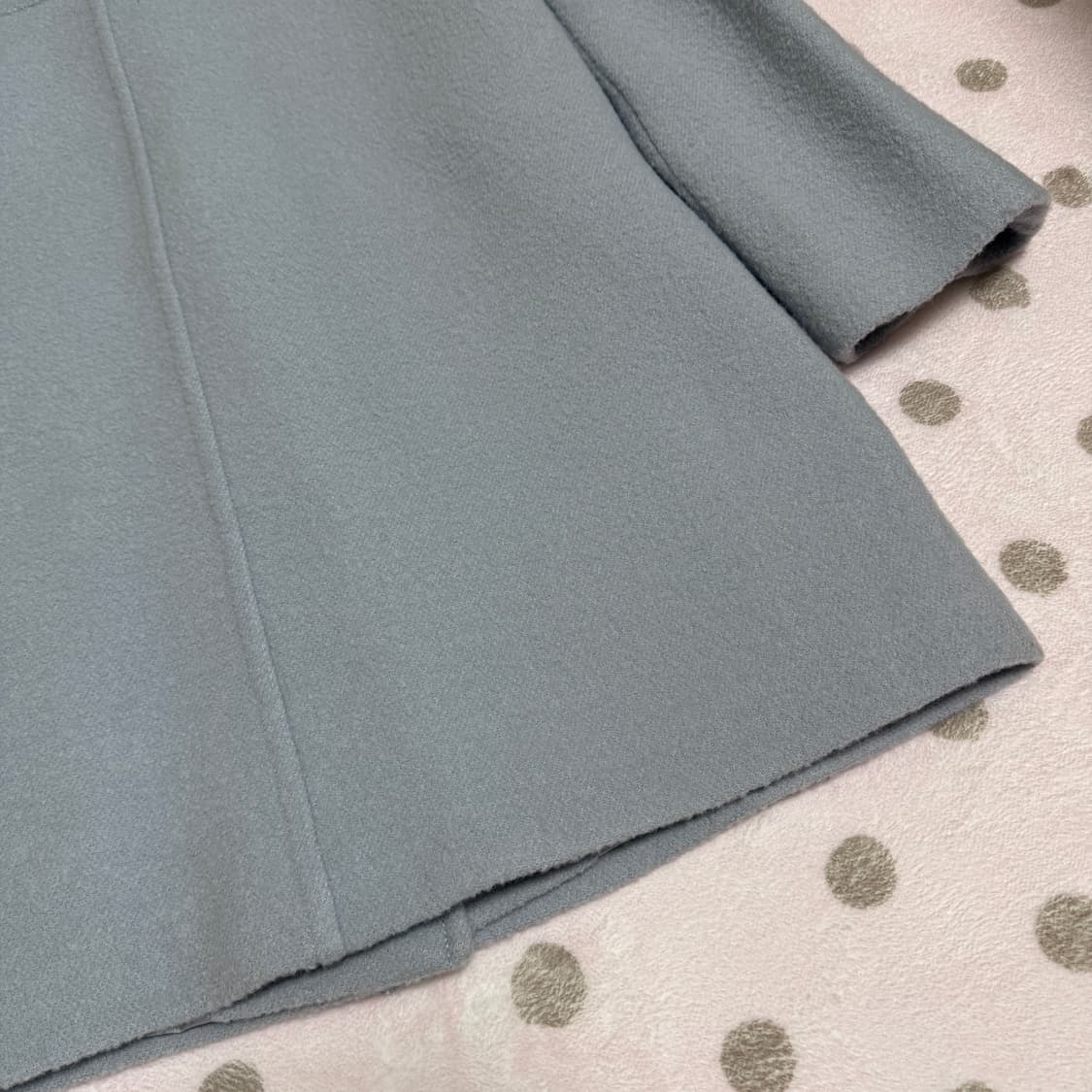 룩캐스트 울 부클 하프코트 아쿠아블루 상품이미지6