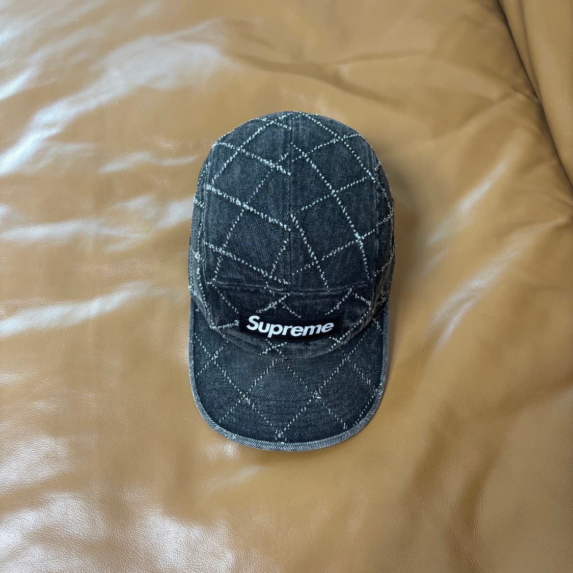 Supreme 슈프림 펀치드 데님 블랙 캠프캡 모자 Denim Black 상품이미지6