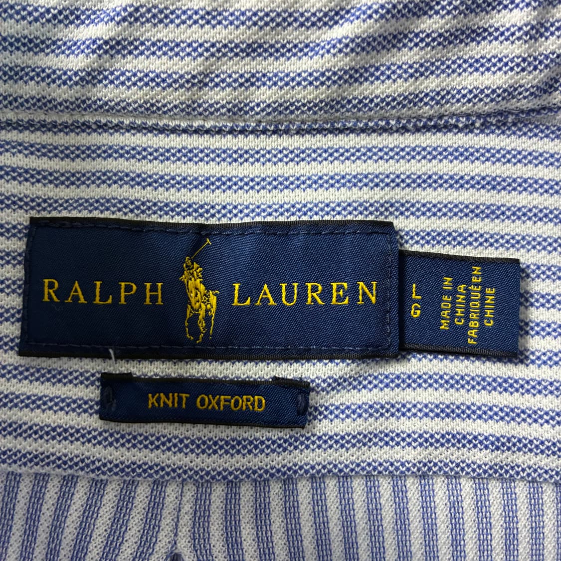 Polo  폴로 랄프로렌 플래그자수 코튼 스트라이프 옥스퍼드 반팔 니트  상품이미지5