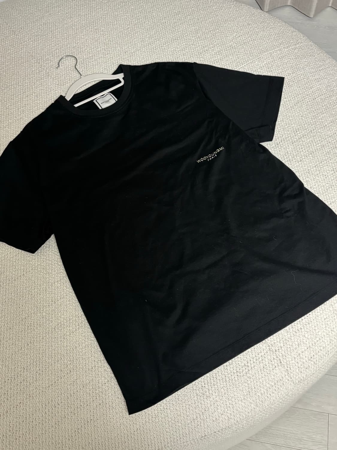 우영미 실버 크롬 백로고 반팔 티셔츠 48사이즈 상품이미지3