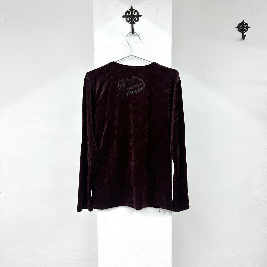 Semantic design lettering burgundy sleev 상품이미지5