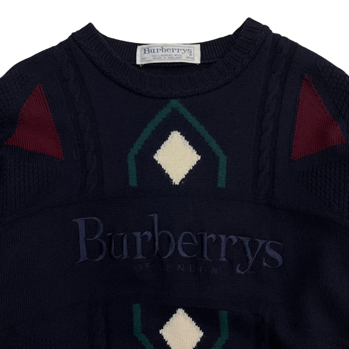 버버리 아가일 체크 네이비 니트 42 상품이미지4