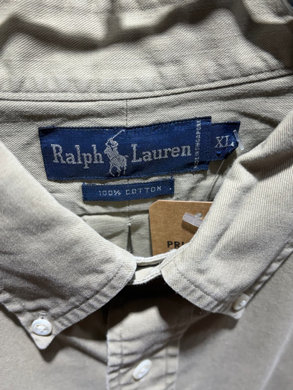 XL 폴로랄프로렌 네이비 포니 베이지 코튼 셔츠 상품이미지5