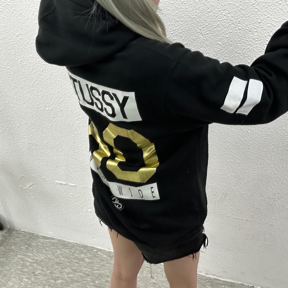 스투시 y2k 패치 블랙 후드 M 상품이미지4