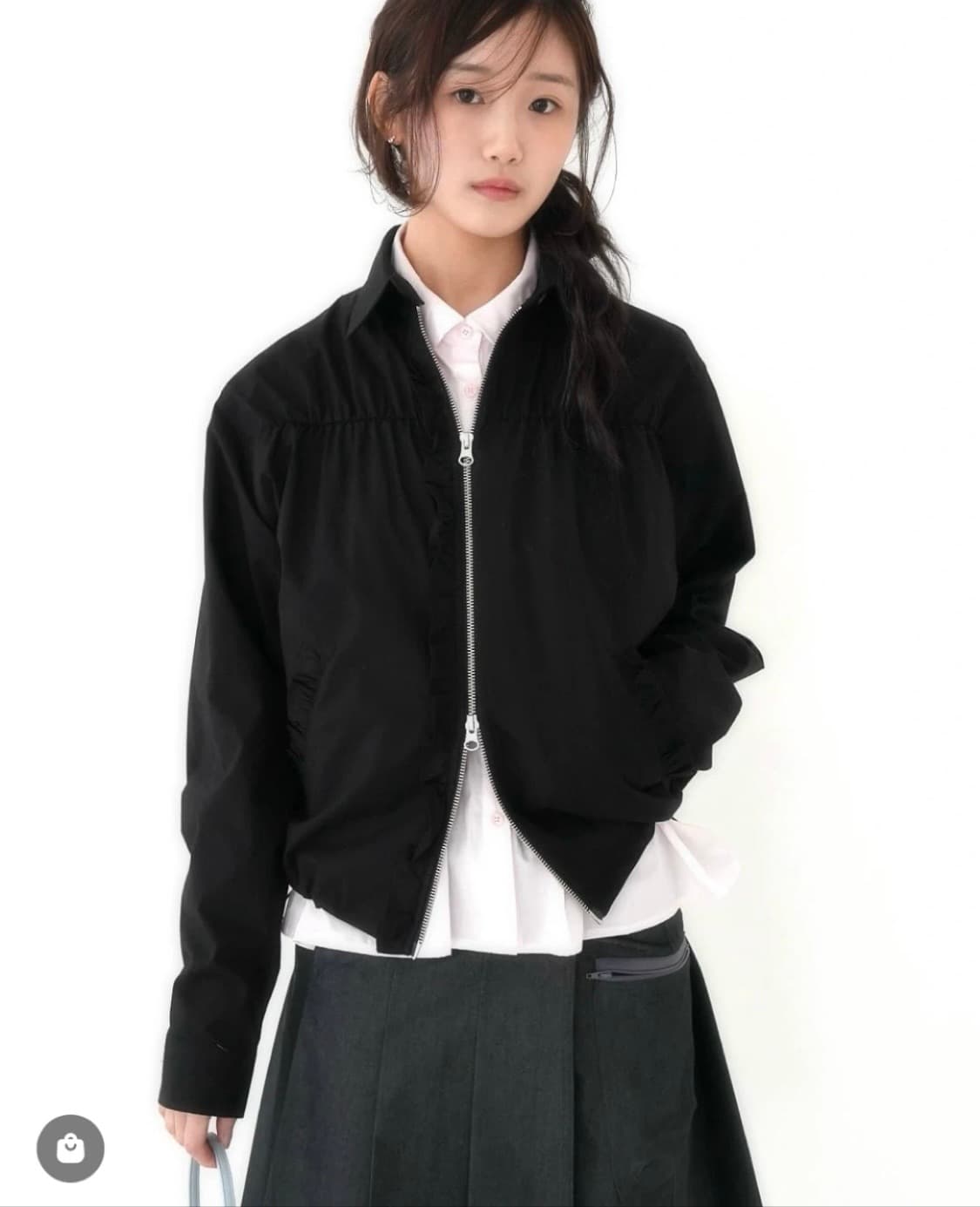 인앤양하모니 frill blouson (black) 상품이미지5