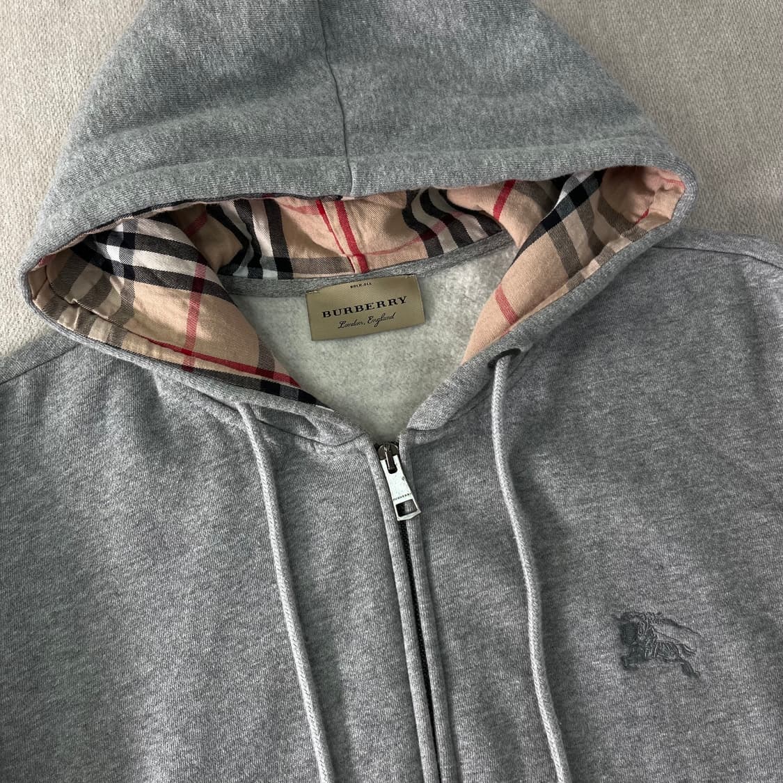 95 버버리 노바체크 기마로고 투웨이 후드집업 상품이미지2