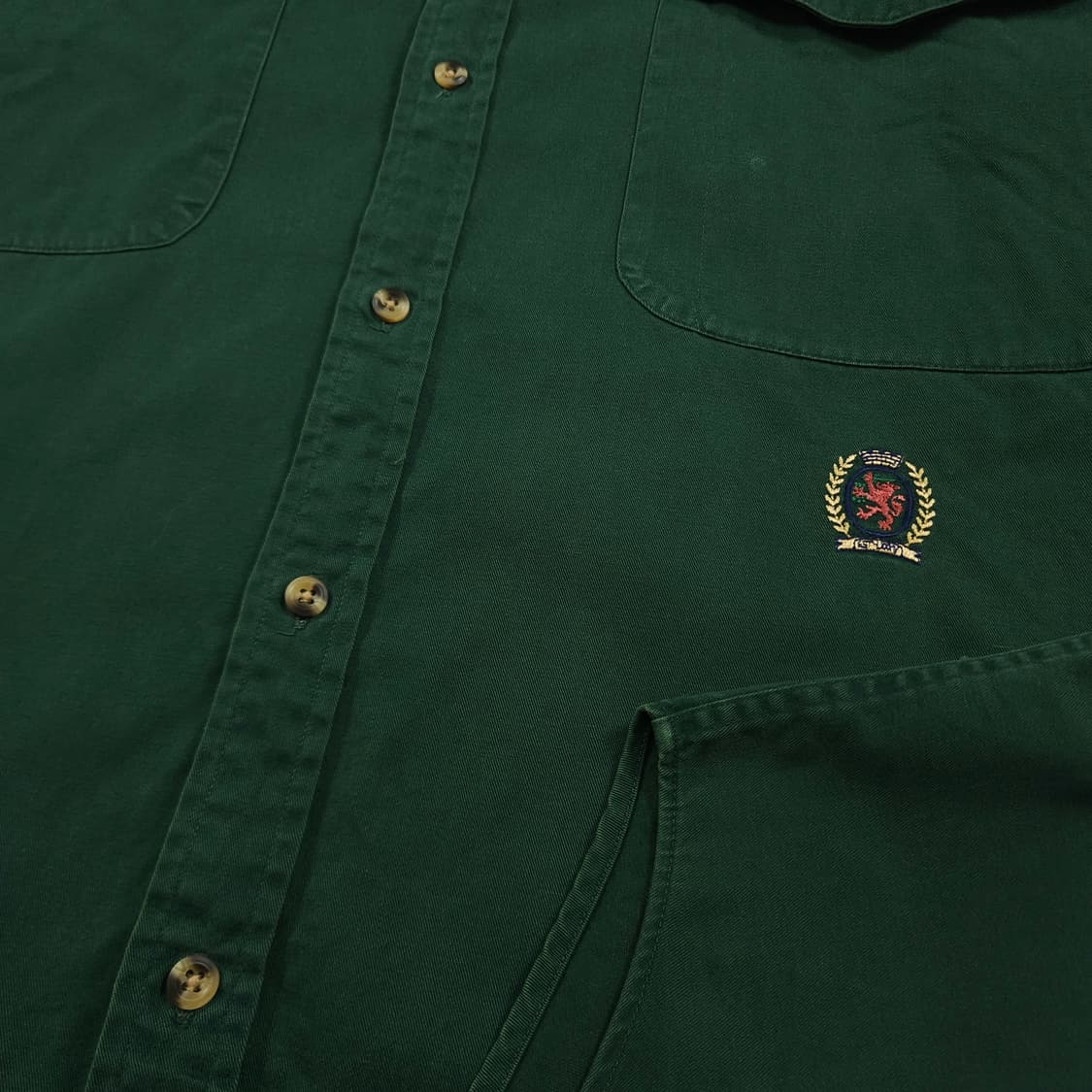 2XL(110) 타미 힐피거 헤비셔츠 포레스트 그린 상품이미지6