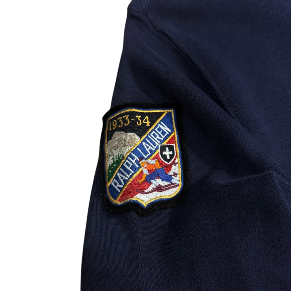 폴로 랄프로렌 화이트 빅포니 네이비 반집업 니트 상품이미지3